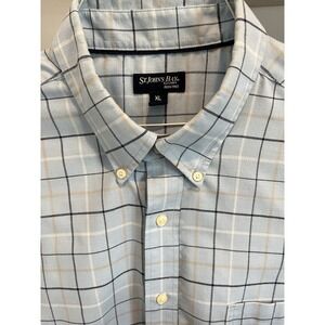 St. John's Bay Shirt Mens XL Blue Short Sleeve Heritage‎ Excellent